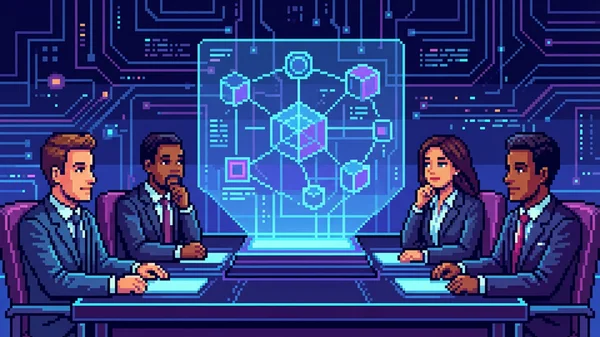 Illustration of an executive navigating agentic AI systems